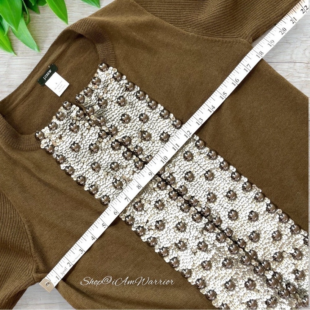 J.Crew Collection *rare* sequin bauble merino wool cardigan sweater - Picture 7 of 10